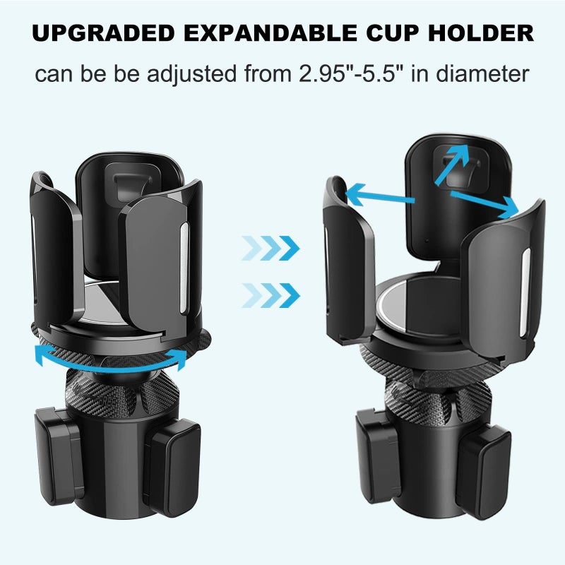 DEGUM Upgraded 64oz Large Cup Holder Expander with Coaster for Car  Expandable Cup Holder Adapter with Adjustable Base  Universal Compatible with Yeti  Hydro Flasks  Owala  Other Big Bottles Mugs Drinks - Image 2